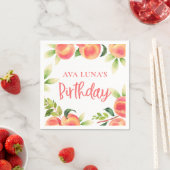 Peach Fruit Birthday Paper Serviette (Beispiel)