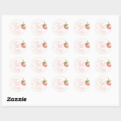 Peach Fruit Danke Girl Baby Dusche Runder Aufkleber (Blatt)