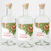 Peach Fruit Floral Alkoholflaschenetikett (Flaschen)