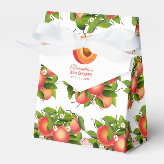 Peach Fruit Floral | Babydusche Geschenkschachtel (Vorderseite)