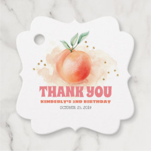 Peach Fruit Geburtstagsparty Danke Geschenkanhänger