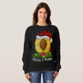 Peach Fruit Lover Matching Weihnachtsmannmütze Pea Sweatshirt (Vorne ganz)