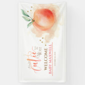 Peach Fruit Moderne Babydusche Banner (Vertikal)