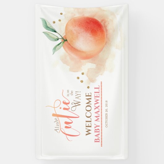 Peach Fruit Moderne Babydusche Banner (Vertikal)