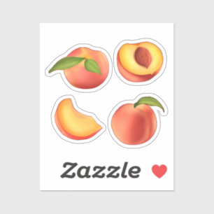 Peach Fruit Muster Aufkleber