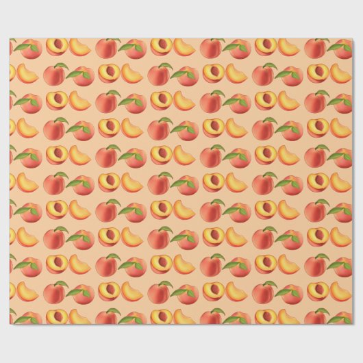 Peach Fruit Muster Geschenkpapier (Flach)