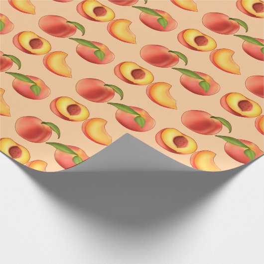 Peach Fruit Muster Geschenkpapier (Ecke)