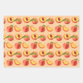 Peach Fruit Muster Geschenkpapier Set (Vorderseite)