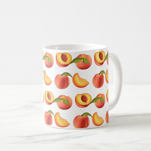 Peach Fruit Muster Kaffeetasse (VorderseiteRechts)