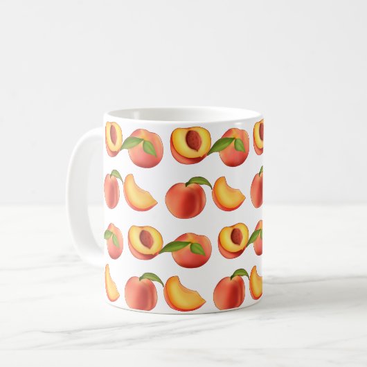 Peach Fruit Muster Kaffeetasse (Vorderseite Links)