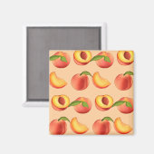 Peach Fruit Muster Magnet (Vorderseite/Rückseite)
