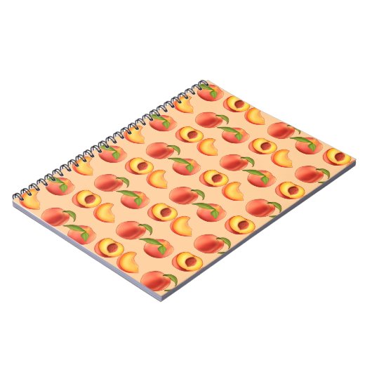 Peach Fruit Muster Notizblock (Linke Seite)