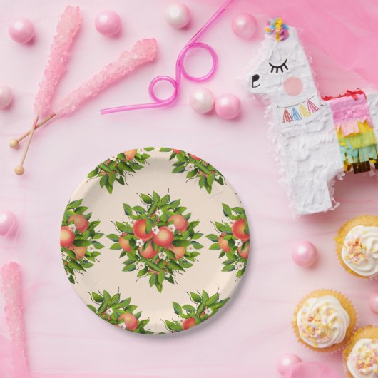 Peach Fruit Muster Pappteller (Party)