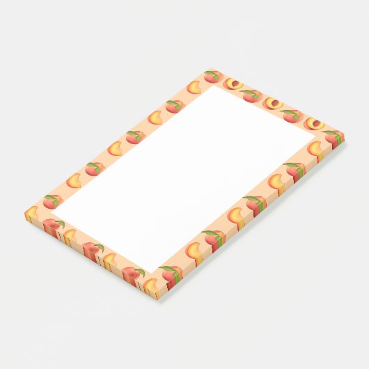 Peach Fruit Muster Post-it Klebezettel (angewinkelt)
