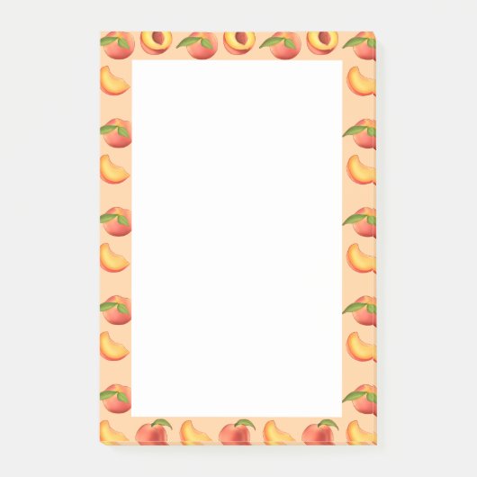 Peach Fruit Muster Post-it Klebezettel (Vorderseite)