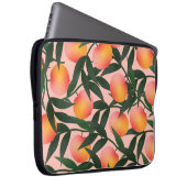 Peach Fruit Pink Hintergrund Muster. Laptopschutzhülle (Vorne Rechts)
