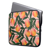 Peach Fruit Pink Hintergrund Muster. Laptopschutzhülle (Vorderseite Links)