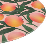 Peach Fruit Pink Hintergrund Muster. Schneidebrett (Ecke)