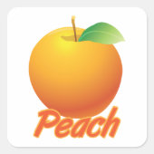 Peach Fruit Quadratischer Aufkleber (Vorderseite)