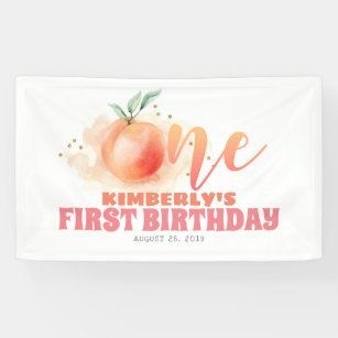 Peach Fruit Sweet 1. Geburtstag Party Banner