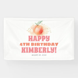 Peach Fruit Sweet Birthday Party Banner