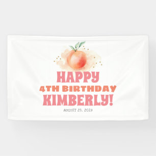 Peach Fruit Sweet Birthday Party Banner