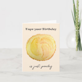 Peach Fruit Tart Watercolor Art Birthday Card Karte