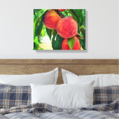 Peach Fruit Tree Branch Stretched Canvas Print Leinwanddruck (Insitu (Schlafzimmer))