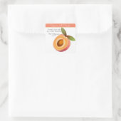 Peach Fruit | Vielen Dank Quadratischer Aufkleber (Tasche)