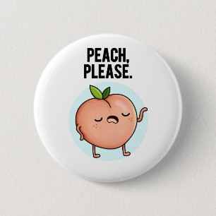 Peach Funny Fruit Pub Button