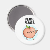 Peach Funny Fruit Pub Magnet (Vorderseite/Rückseite)