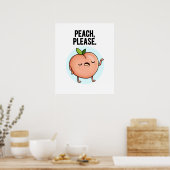 Peach Funny Fruit Pub Poster (Küche)