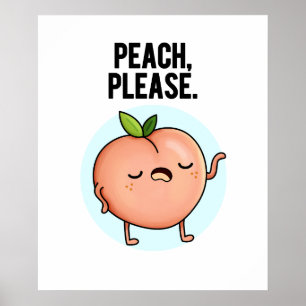Peach Funny Fruit Pub Poster