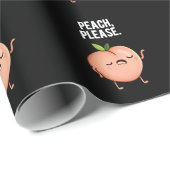 Peach Funny Fruit Pun Dark BG Geschenkpapier (Rolleneckpunkt)