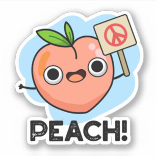 Peach Funny Peace Fruit Pub Aufkleber