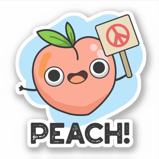 Peach Funny Peace Fruit Pub Aufkleber (Vorderseite)