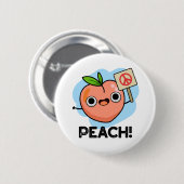 Peach Funny Peace Fruit Pub Button (Vorne & Hinten)