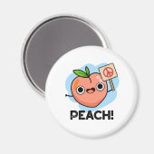 Peach Funny Peace Fruit Pub Magnet (Vorderseite/Rückseite)