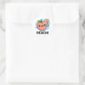 Peach Funny Peace Fruit Pub Runder Aufkleber (Tasche)