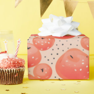 Peach Fuzz Abstrakt Botanisches Fruchtmuster 10 Geschenkpapier