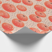 Peach Fuzz Abstrakt Botanisches Fruchtmuster 10 Geschenkpapier (Ecke)