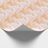 Peach Fuzz Abstrakt Floral Geschenkpapier (Ecke)
