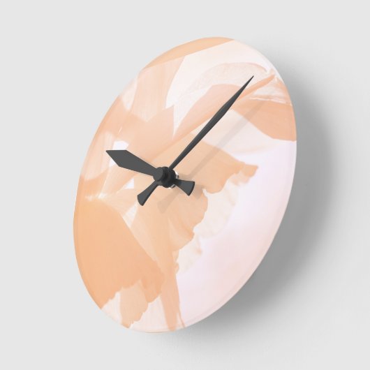 Peach Fuzz Abstrakt Floral Runde Wanduhr (Winkel)