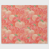 Peach Fuzz Abstraktes botanisches Fruchtmuster 11 Geschenkpapier (Flach)