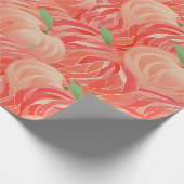 Peach Fuzz Abstraktes botanisches Fruchtmuster 11 Geschenkpapier (Ecke)