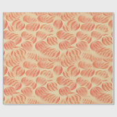 Peach Fuzz Abstraktes botanisches Fruchtmuster 12 Geschenkpapier (Flach)