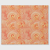 Peach Fuzz Abstraktes botanisches Fruchtmuster 13 Geschenkpapier (Flach)