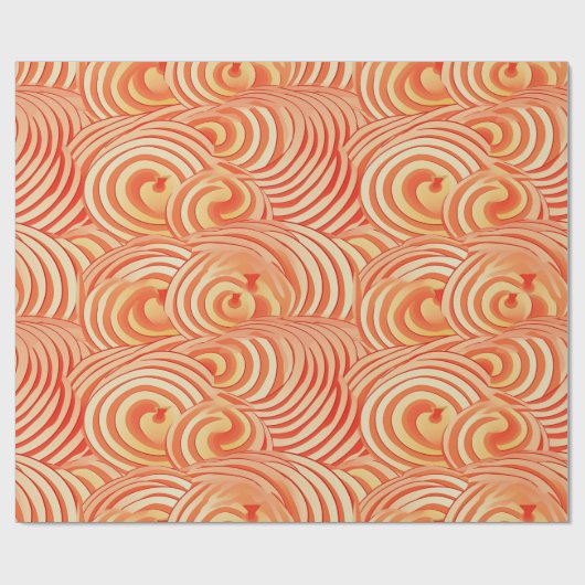 Peach Fuzz Abstraktes botanisches Fruchtmuster 13 Geschenkpapier (Flach)