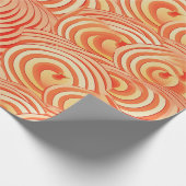 Peach Fuzz Abstraktes botanisches Fruchtmuster 13 Geschenkpapier (Ecke)