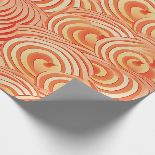 Peach Fuzz Abstraktes botanisches Fruchtmuster 13 Geschenkpapier (Ecke)